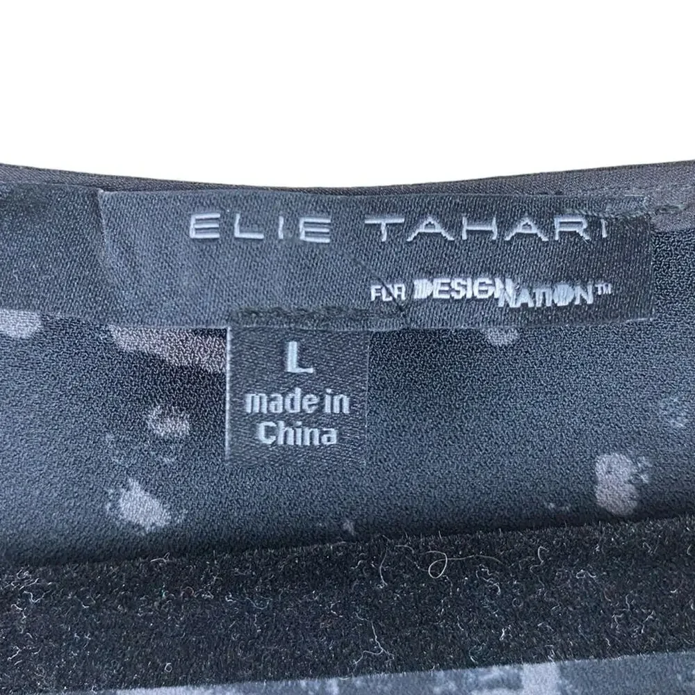 Elie Tahari Tunic Dress Size L Mesh Insert Zips Art To Wear - Picture 5 of 8